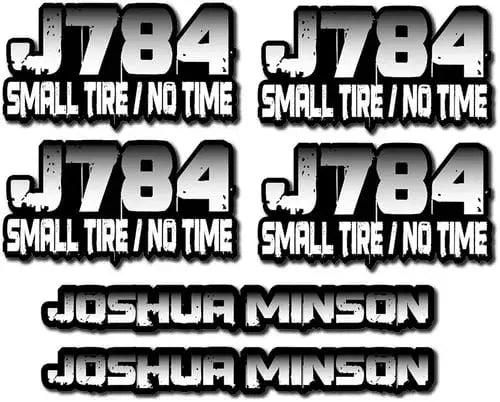 Drag Racing Sticker Kit: Driver Name and Number